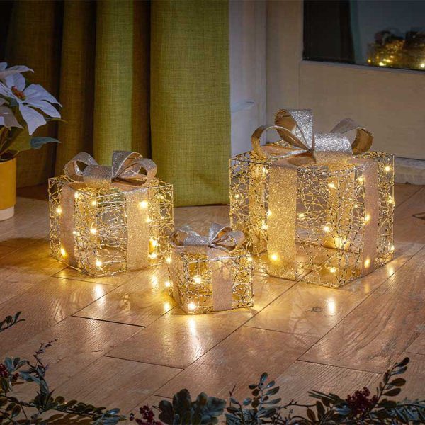 5050642104777 1 Gold Light Up Weave Gift Box Decoration Set Of 3.jpg